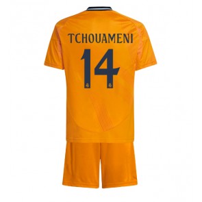 Real Madrid Aurelien Tchouameni #14 Gostujuci Dres za Dječji 2024-25 Kratak Rukavima (+ kratke hlače)